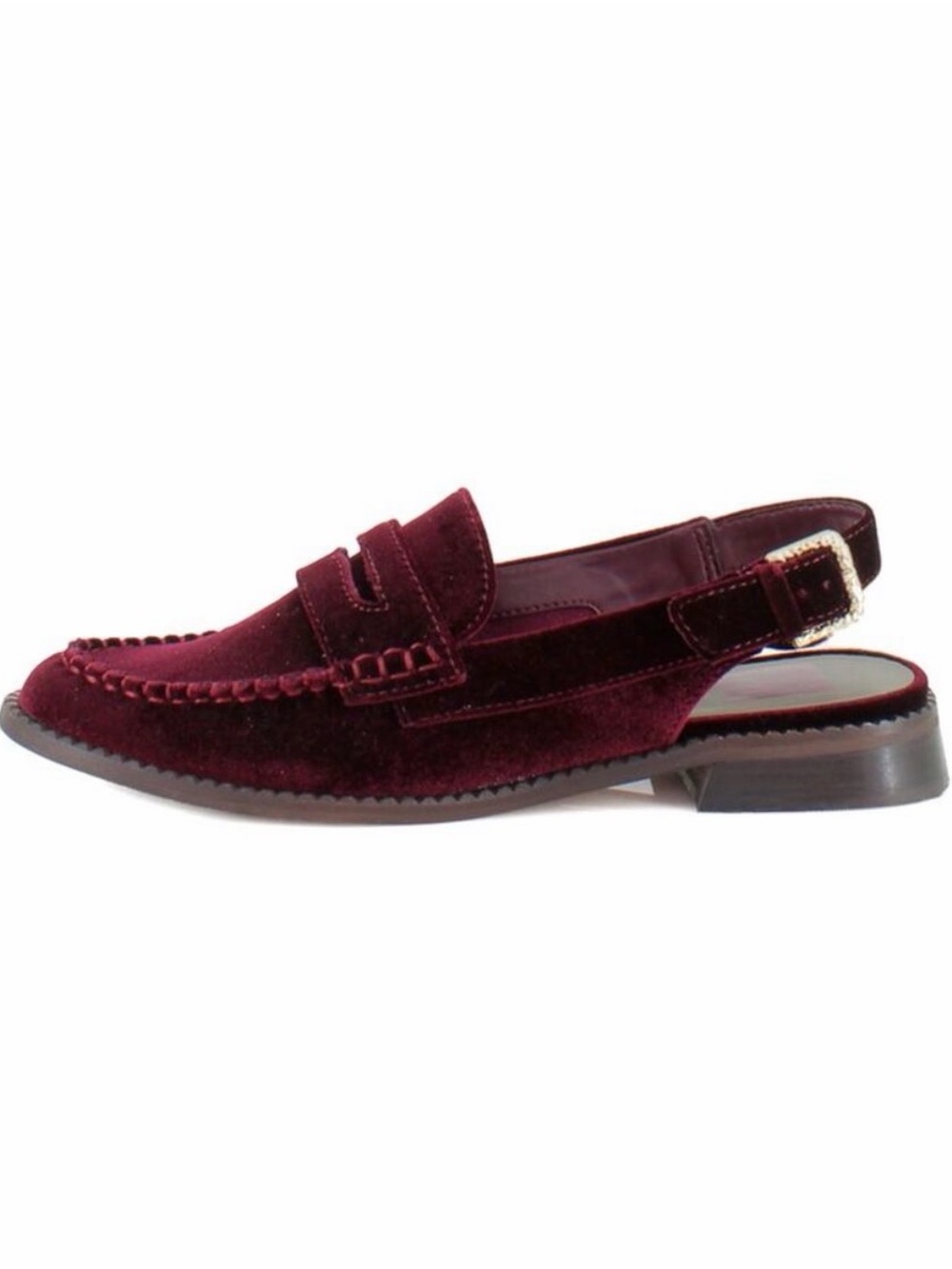 Dolce Vita Hardi Velvet Slingback Loafer in Deep Wine